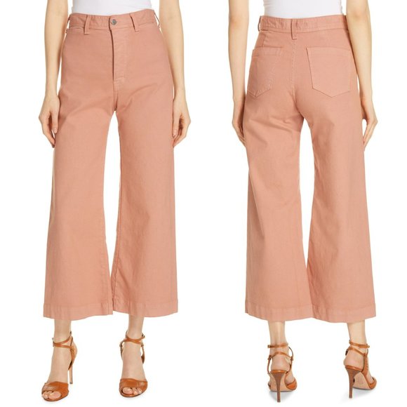 VERONICA BEARD Cynthia Gaucho JEANS Size 31 Cropped Wide Leg Dusty Rose NEW - Picture 10 of 10